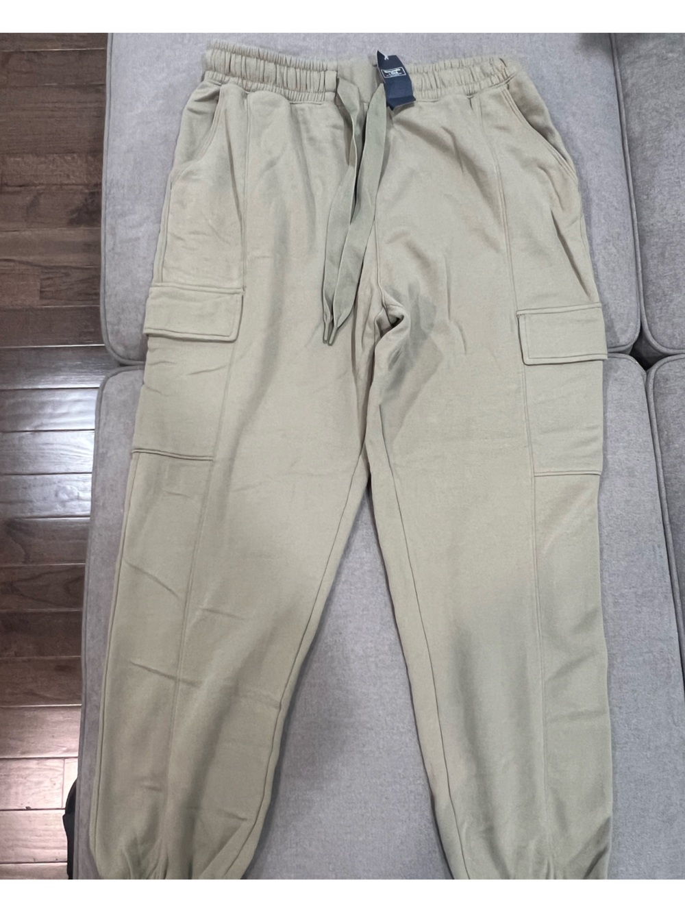 Abercrombie & Fitch Women’s Cargo Jogger Pants in Light Olive Green
